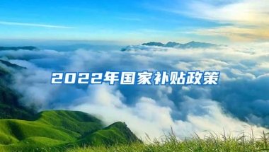 2022年国家补贴政策