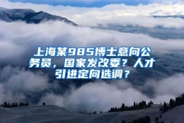 上海某985博士意向公务员，国家发改委？人才引进定向选调？