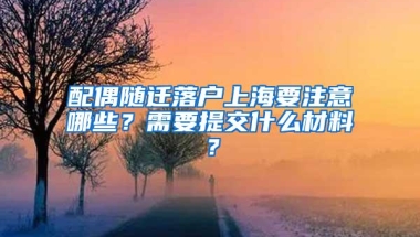 配偶随迁落户上海要注意哪些？需要提交什么材料？