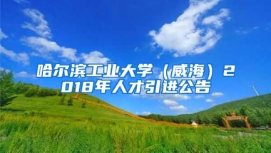 哈尔滨工业大学（威海）2018年人才引进公告