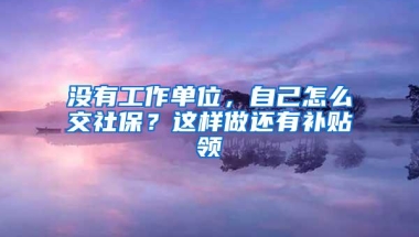 没有工作单位，自己怎么交社保？这样做还有补贴领