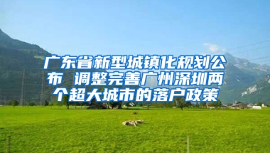 广东省新型城镇化规划公布 调整完善广州深圳两个超大城市的落户政策