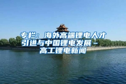 专栏：海外高端锂电人才引进与中国锂电发展– 高工锂电新闻