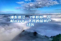 浦东张江，7年职称，开帖mark一下我的居转户经历