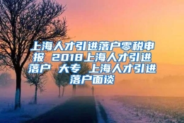 上海人才引进落户零税申报 2018上海人才引进落户 大专 上海人才引进落户面谈