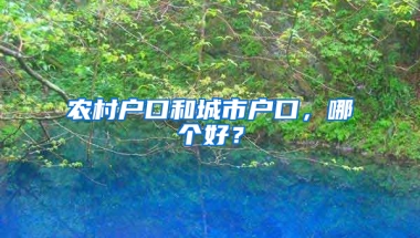 农村户口和城市户口，哪个好？