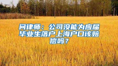 问律师：公司没能为应届毕业生落户上海户口该赔偿吗？