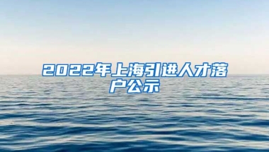 2022年上海引进人才落户公示