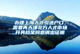 办理上海人才引进户口，需要再天津北方人才市场开具档案同意调出证明