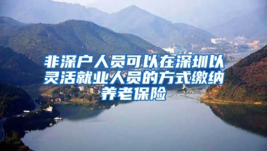 非深户人员可以在深圳以灵活就业人员的方式缴纳养老保险