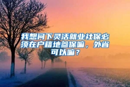 我想问下灵活就业社保必须在户籍地参保嘛，外省可以嘛？