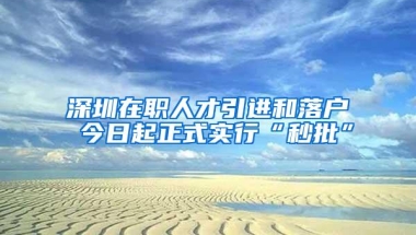 深圳在职人才引进和落户 今日起正式实行“秒批”