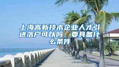 上海高新技术企业人才引进落户可以吗，要具备什么条件