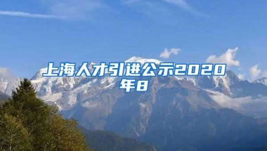 上海人才引进公示2020年8