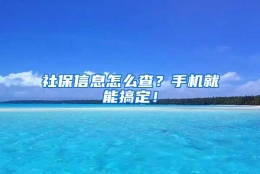 社保信息怎么查？手机就能搞定！