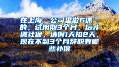 在上海，公司里做6休一的，试用期3个月，后才缴社保，请假1天扣2天，现在不到3个月辞职有哪些补偿