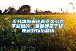 专升本原来还有这么多你不知道的，全部都是干货，收藏好以后备用