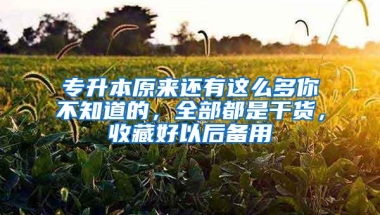 专升本原来还有这么多你不知道的，全部都是干货，收藏好以后备用