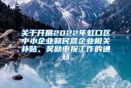 关于开展2022年虹口区中小企业和民营企业相关补贴、奖励申报工作的通知