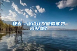 快看～深圳社保断缴该如何补救？