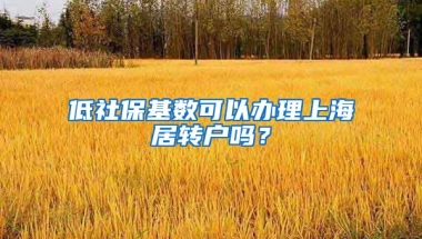 低社保基数可以办理上海居转户吗？