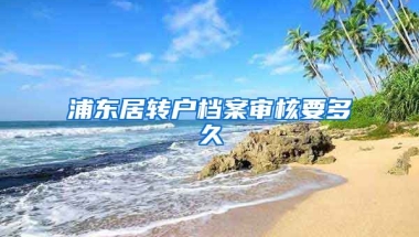 浦东居转户档案审核要多久