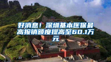 好消息！深圳基本医保最高报销额度提高至60.1万元