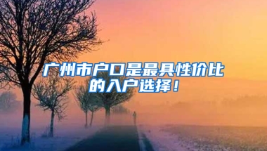 广州市户口是最具性价比的入户选择！