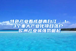 特色产业看成都青白江①：13个重大产业化项目落户 欧洲产业城强势崛起