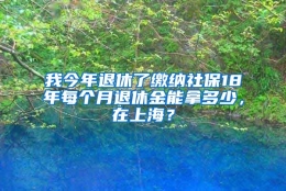 我今年退休了缴纳社保18年每个月退休金能拿多少，在上海？