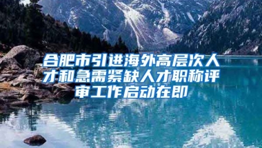 合肥市引进海外高层次人才和急需紧缺人才职称评审工作启动在即