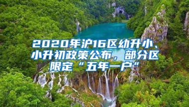 2020年沪16区幼升小、小升初政策公布，部分区限定“五年一户”