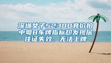 深圳女子52300竞价拍中粤B车牌指标却发现居住证失效、无法上牌