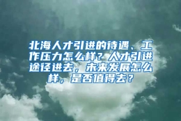 北海人才引进的待遇、工作压力怎么样？人才引进途径进去，未来发展怎么样，是否值得去？