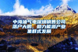 中海油气电深圳销售公司落户大鹏，助力能源产业集群式发展