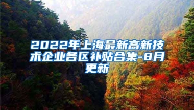 2022年上海最新高新技术企业各区补贴合集-8月更新