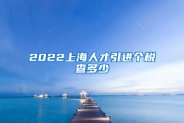 2022上海人才引进个税查多少