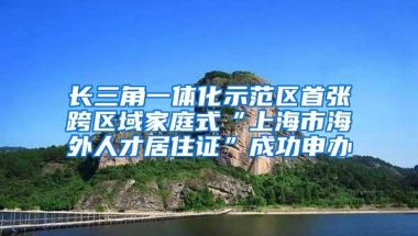 长三角一体化示范区首张跨区域家庭式“上海市海外人才居住证”成功申办