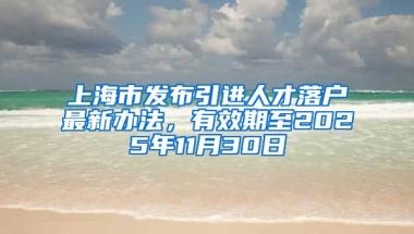 上海市发布引进人才落户最新办法，有效期至2025年11月30日