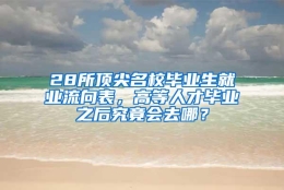 28所顶尖名校毕业生就业流向表，高等人才毕业之后究竟会去哪？