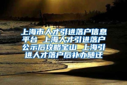 上海市人才引进落户信息平台 上海人才引进落户公示后攻略宝山 上海引进人才落户后补办随迁