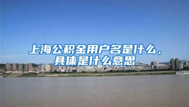 上海公积金用户名是什么，具体是什么意思