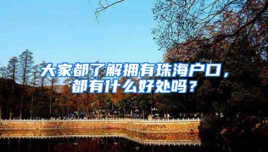 大家都了解拥有珠海户口，都有什么好处吗？