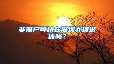 非深户可以在深圳办理退休吗？