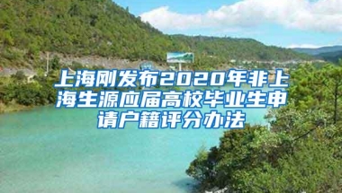 上海刚发布2020年非上海生源应届高校毕业生申请户籍评分办法