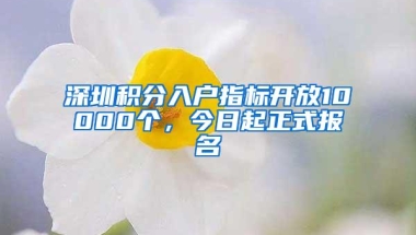 深圳积分入户指标开放10000个，今日起正式报名