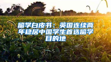 留学白皮书：英国连续两年稳居中国学生首选留学目的地