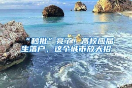 “秒批”亮了！高校应届生落户，这个城市放大招