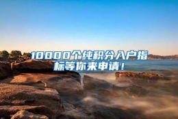 10000个纯积分入户指标等你来申请！