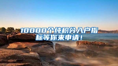 10000个纯积分入户指标等你来申请！